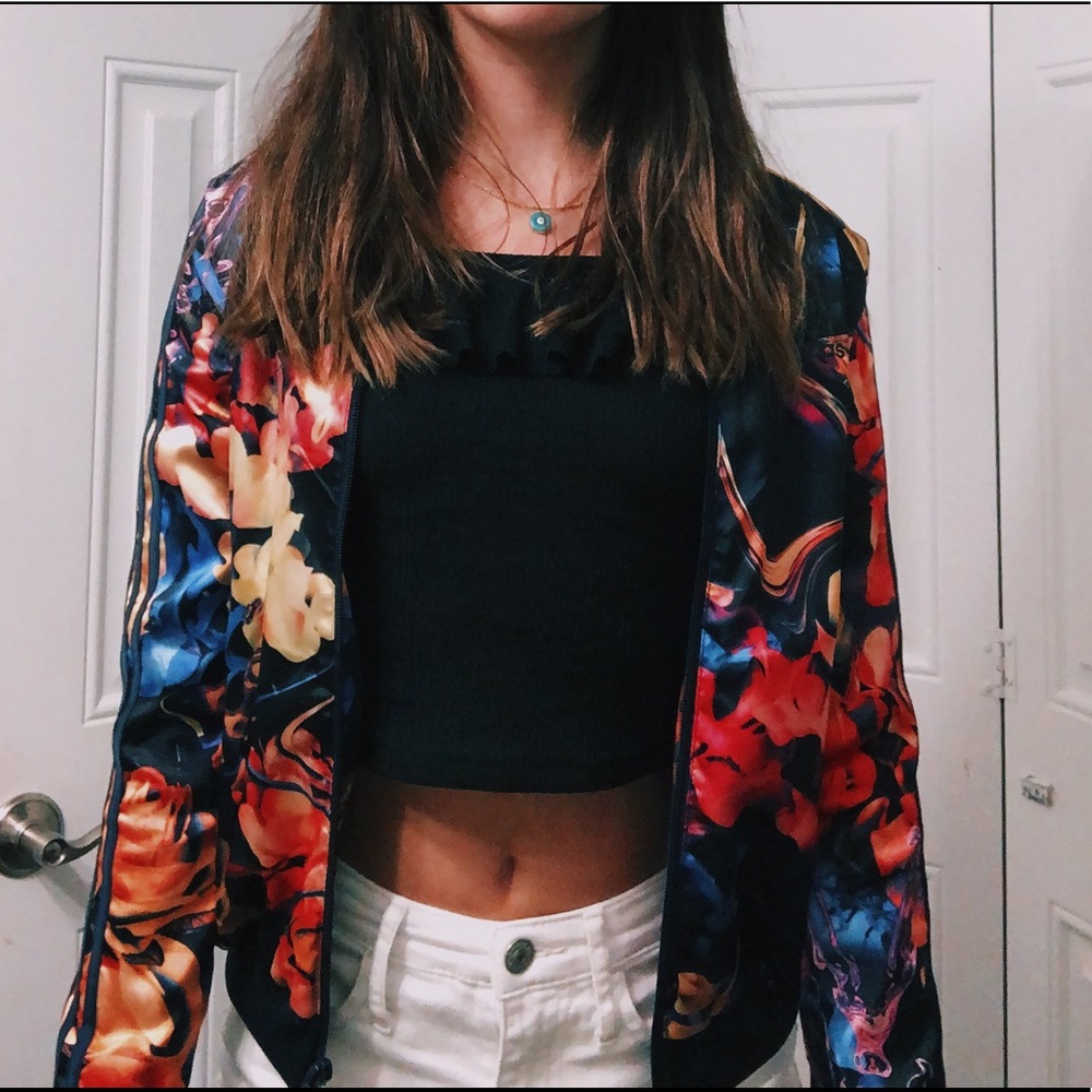 Kids Adidas Zip Up Silk Jacket